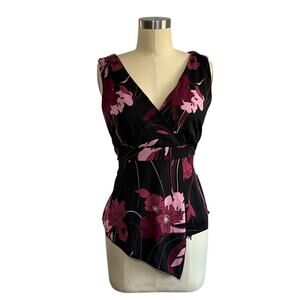 J.T.B. Dark Floral Day Out Top: Size S